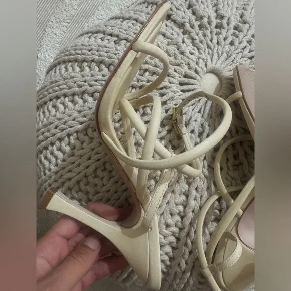 SCHUTZ Cream Strappy Heeled Sandals - Picture 3 of 3
